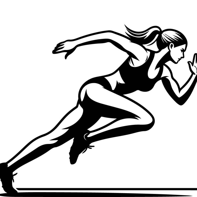 Free Track And Field Sports SVG - Black And White SVG Vector File For ...